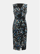 231108 Dress - Black/Multi (Joseph Ribkoff)